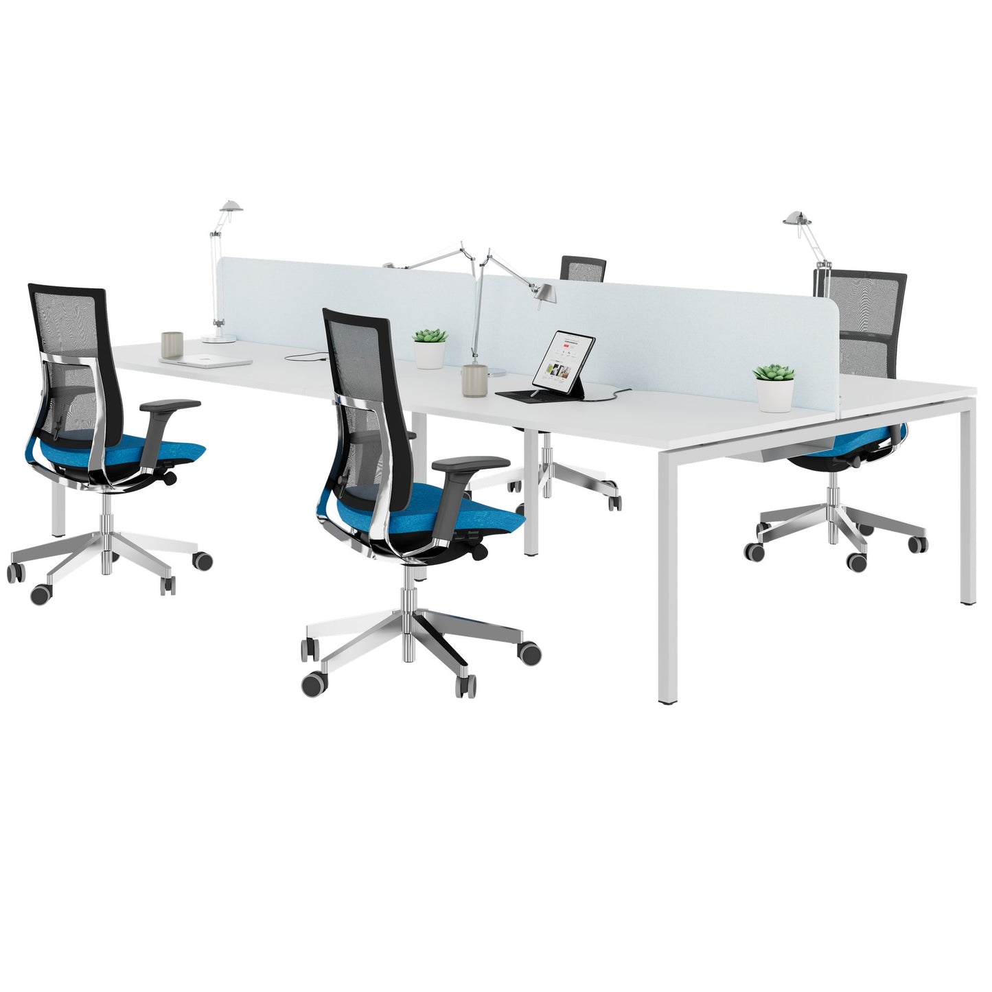 NOVA U Desk del team | 3200 x 1640 mm, bianco