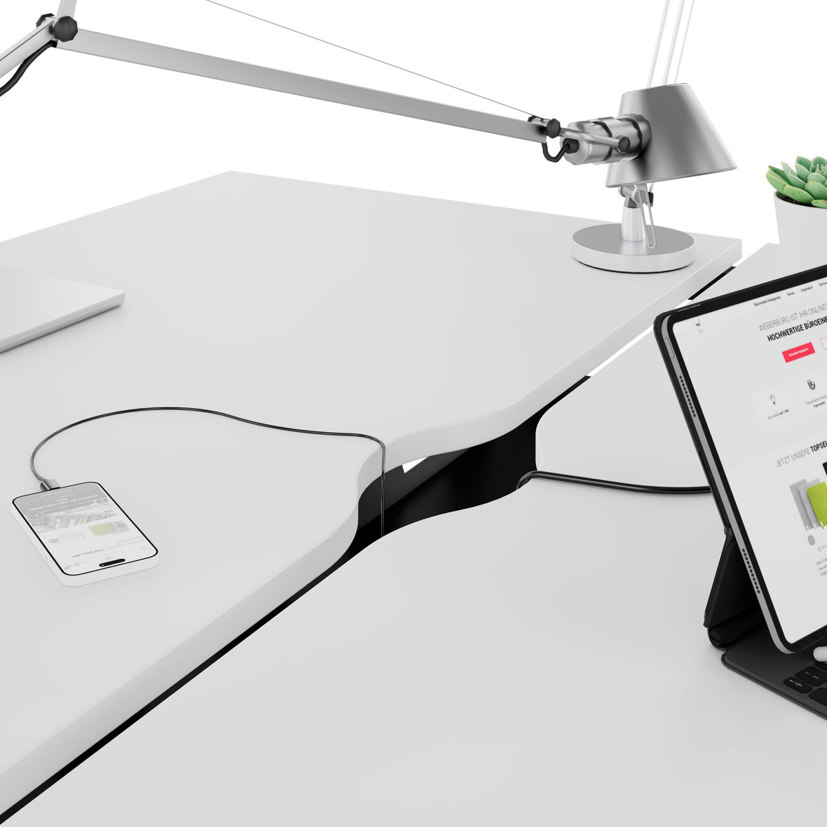 NOVA U Team desk | 3200 x 1640 mm, white - 7 Lightbox Main Image
