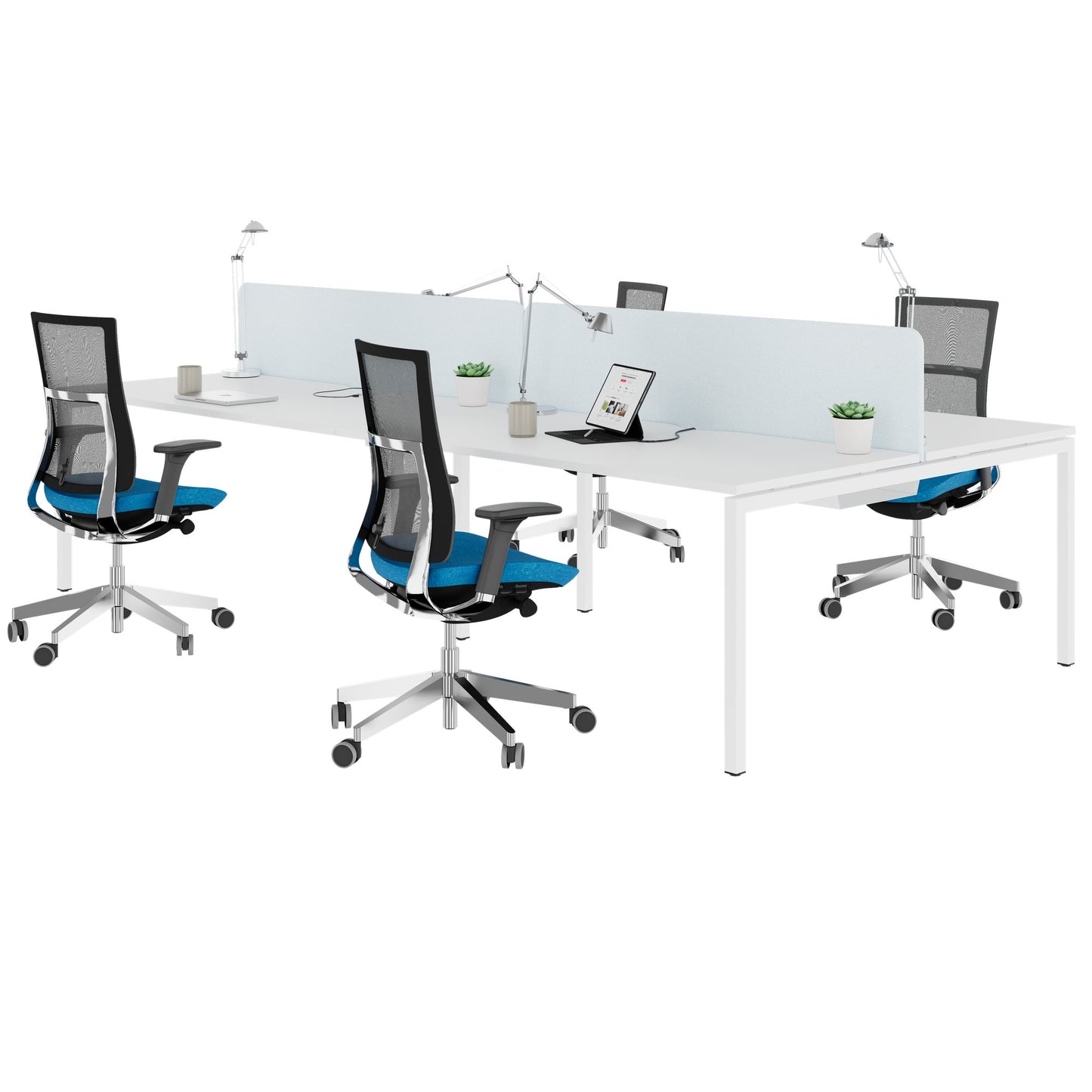 NOVA U Desk del team | 3200 x 1640 mm, bianco