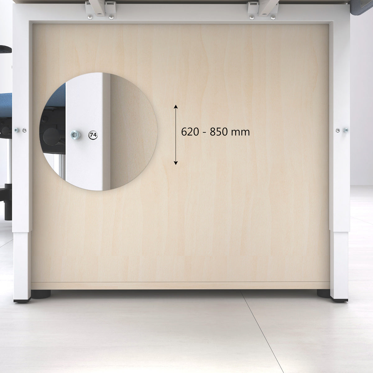 NOVA UH desk | Manually height adjustable, 1600 x 800 mm, maple - 2 Lightbox Main Image