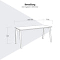 NOVA WOOD Besprechungstisch | 1400 - 1800 mm, Massivholz-Gestell, HPL - 11 Thumbnail Image
