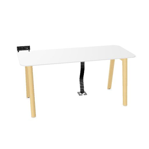 NOVA WOOD Besprechungstisch | 1400 - 1800 mm, Massivholz-Gestell, HPL