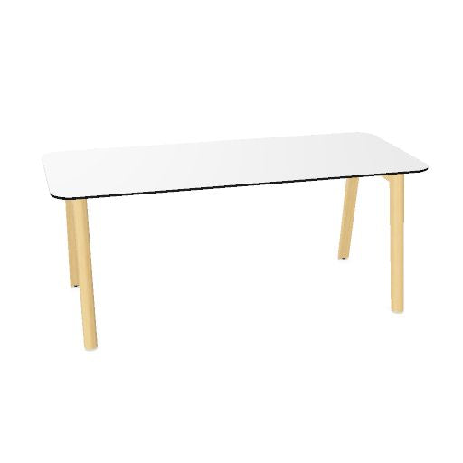 NOVA WOOD Besprechungstisch | 1400 - 1800 mm, Massivholz-Gestell, HPL