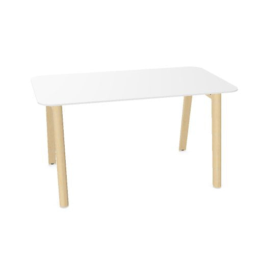 NOVA WOOD Besprechungstisch | 1400 - 1800 mm, Massivholz-Gestell, HPL