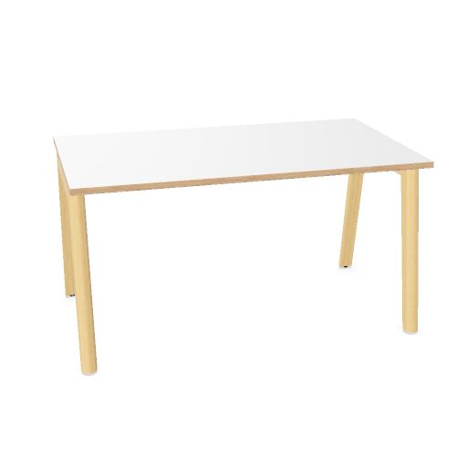 NOVA WOOD Besprechungstisch | 1400 - 1800 mm, Massivholz-Gestell, Melamin