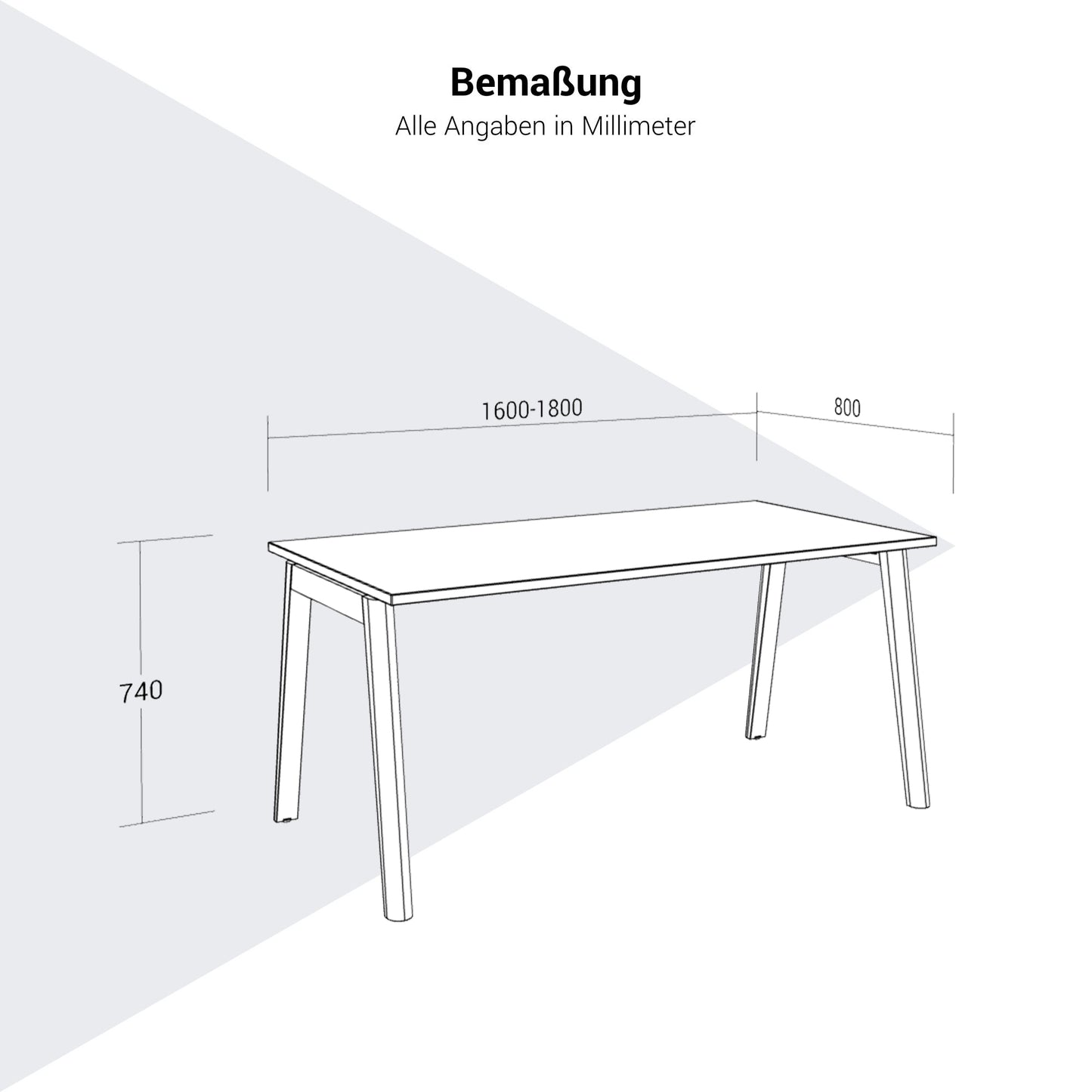NOVA WOOD Besprechungstisch | 1400 - 1800 mm, Massivholz-Gestell, Melamin