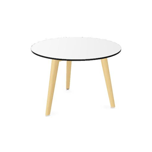 NOVA WOOD Couchtisch | Massivholz-Gestell, Runde oder eckige Tischplatte, HPL