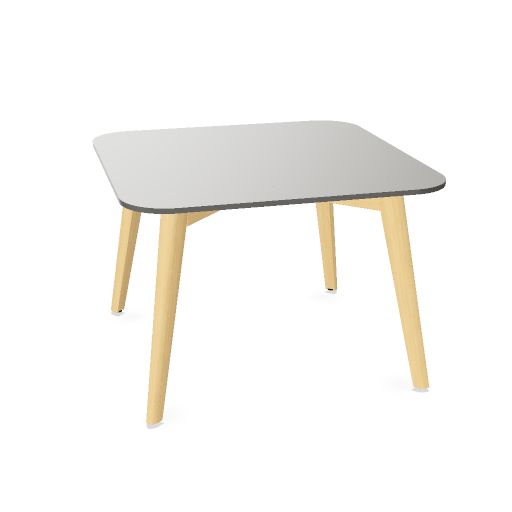 NOVA WOOD Couchtisch | Massivholz-Gestell, Runde oder eckige Tischplatte, HPL