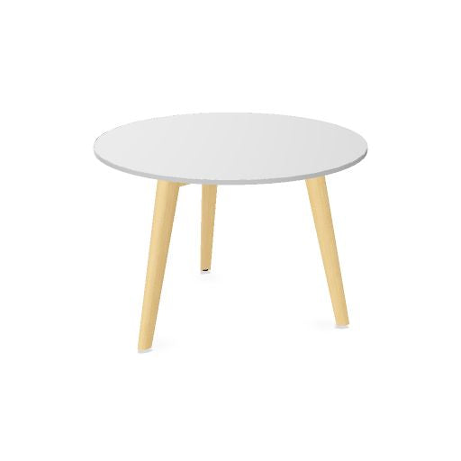 NOVA WOOD Couchtisch | Massivholz-Gestell, Runde oder eckige Tischplatte, HPL