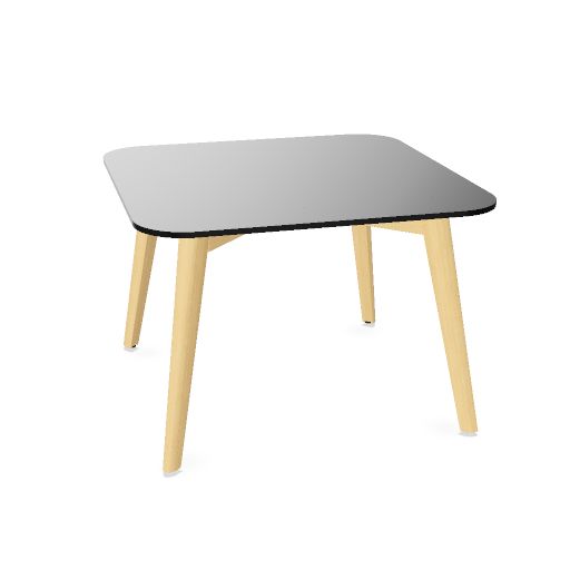 NOVA WOOD Couchtisch | Massivholz-Gestell, Runde oder eckige Tischplatte, HPL