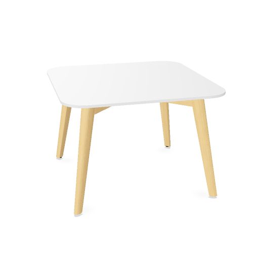 NOVA WOOD Couchtisch | Massivholz-Gestell, Runde oder eckige Tischplatte, HPL