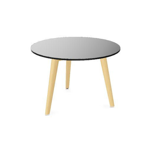 NOVA WOOD Couchtisch | Massivholz-Gestell, Runde oder eckige Tischplatte, HPL