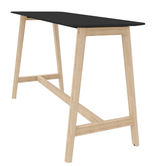 NOVA WOOD Hochtisch | 1200-1800 mm, Massivholz-Gestell, HPL