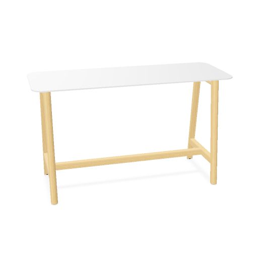 NOVA WOOD Hochtisch | 1200-1800 mm, Massivholz-Gestell, HPL