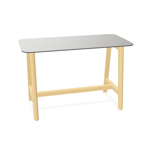 NOVA WOOD Hochtisch | 1200-1800 mm, Massivholz-Gestell, HPL