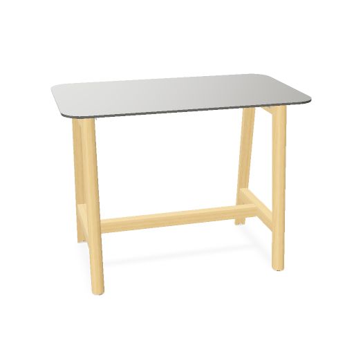 NOVA WOOD Hochtisch | 1200-1800 mm, Massivholz-Gestell, HPL