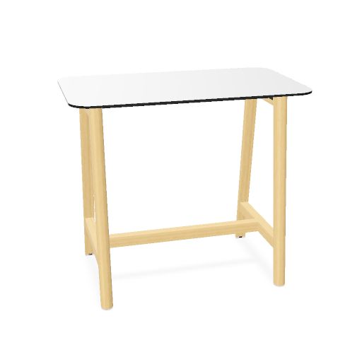 NOVA WOOD Hochtisch | 1200-1800 mm, Massivholz-Gestell, HPL