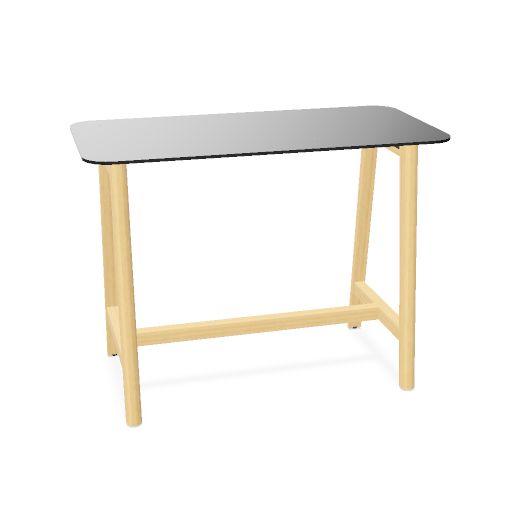 NOVA WOOD Hochtisch | 1200-1800 mm, Massivholz-Gestell, HPL