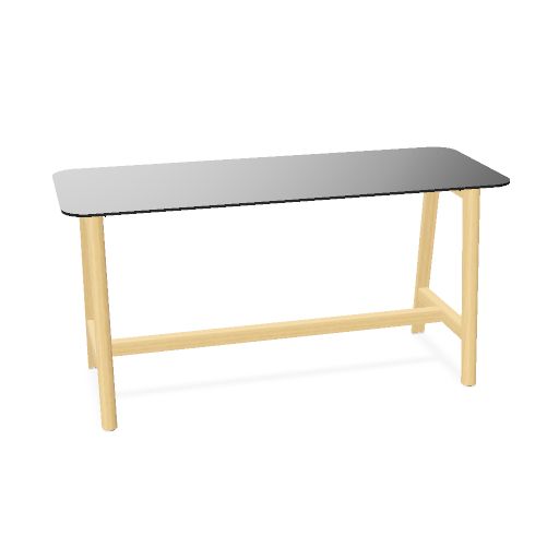 NOVA WOOD Hochtisch | 1200-1800 mm, Massivholz-Gestell, HPL