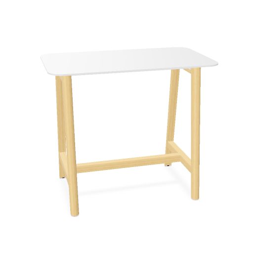 NOVA WOOD Hochtisch | 1200-1800 mm, Massivholz-Gestell, HPL