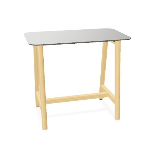 NOVA WOOD Hochtisch | 1200-1800 mm, Massivholz-Gestell, HPL