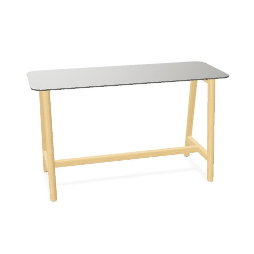 NOVA WOOD Hochtisch | 1200-1800 mm, Massivholz-Gestell, HPL