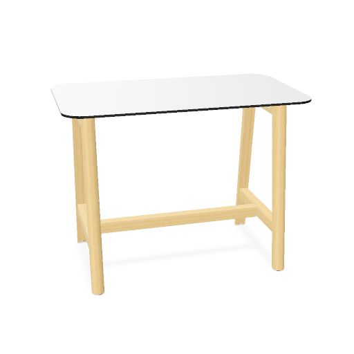 NOVA WOOD Hochtisch | 1200-1800 mm, Massivholz-Gestell, HPL