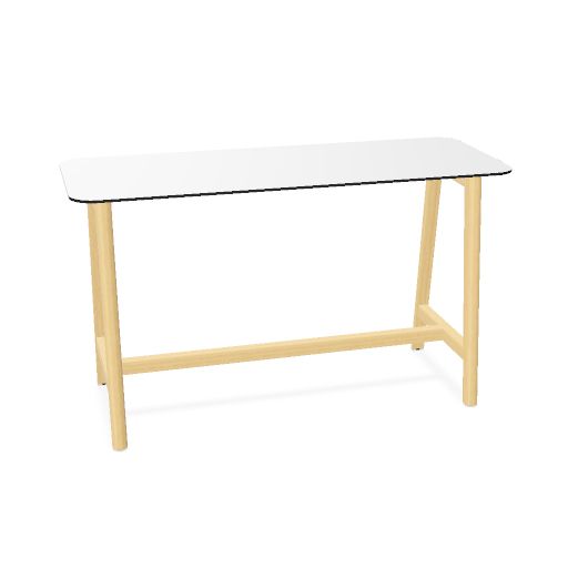 NOVA WOOD Hochtisch | 1200-1800 mm, Massivholz-Gestell, HPL