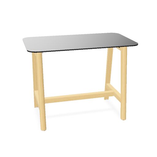 NOVA WOOD Hochtisch | 1200-1800 mm, Massivholz-Gestell, HPL
