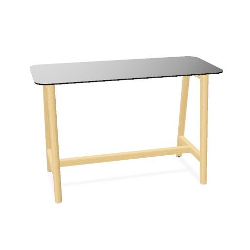 NOVA WOOD Hochtisch | 1200-1800 mm, Massivholz-Gestell, HPL