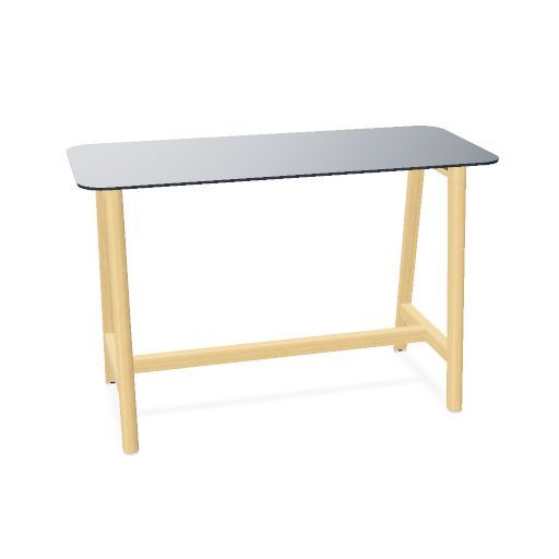 NOVA WOOD Hochtisch | 1200-1800 mm, Massivholz-Gestell, HPL