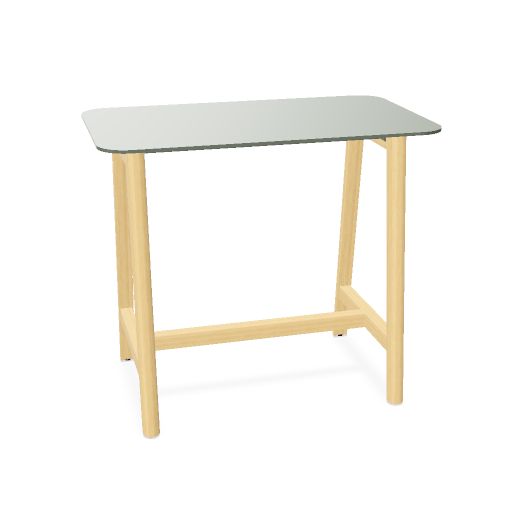 NOVA WOOD Hochtisch | 1200-1800 mm, Massivholz-Gestell, HPL