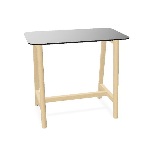 NOVA WOOD Hochtisch | 1200-1800 mm, Massivholz-Gestell, HPL