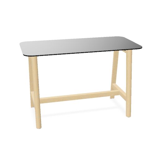 NOVA WOOD Hochtisch | 1200-1800 mm, Massivholz-Gestell, HPL