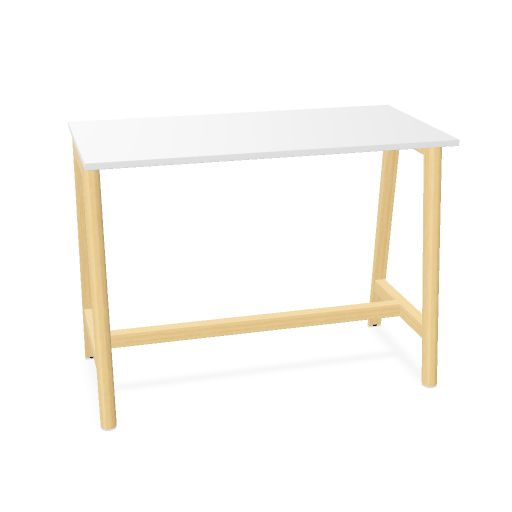 NOVA WOOD Hochtisch | 1200-1800 mm, Massivholz-Gestell, Melamin