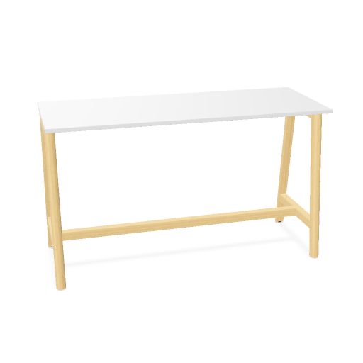 NOVA WOOD Hochtisch | 1200-1800 mm, Massivholz-Gestell, Melamin