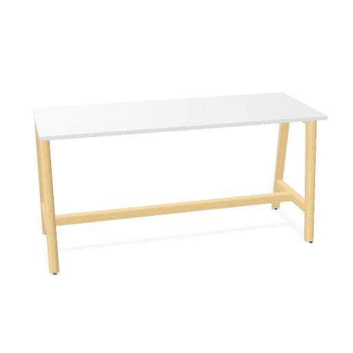 NOVA WOOD Hochtisch | 1200-1800 mm, Massivholz-Gestell, Melamin