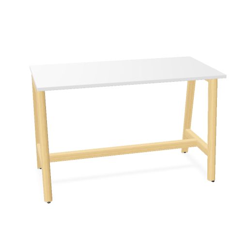 NOVA WOOD Hochtisch | 1200-1800 mm, Massivholz-Gestell, Melamin