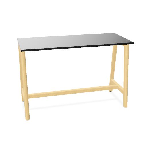 NOVA WOOD Hochtisch | 1200-1800 mm, Massivholz-Gestell, Melamin