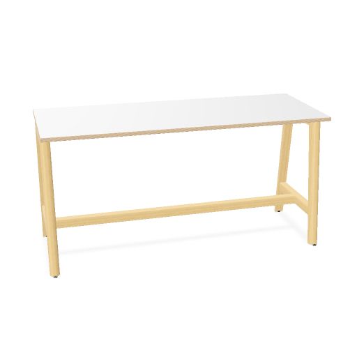 NOVA WOOD Hochtisch | 1200-1800 mm, Massivholz-Gestell, Melamin