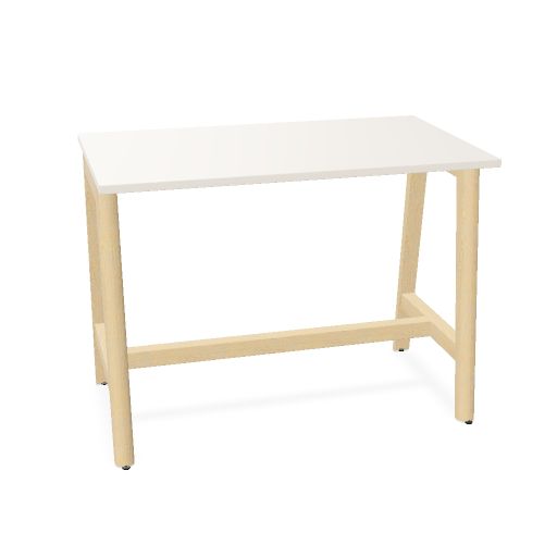 NOVA WOOD Hochtisch | 1200-1800 mm, Massivholz-Gestell, Melamin
