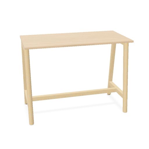 NOVA WOOD Hochtisch | 1200-1800 mm, Massivholz-Gestell, Melamin