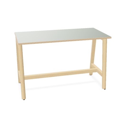 NOVA WOOD Hochtisch | 1200-1800 mm, Massivholz-Gestell, Melamin