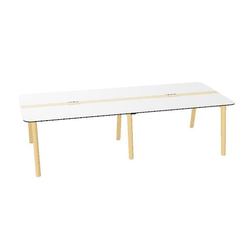 NOVA WOOD Konferenztisch | 1200 - 2800 mm (4-10 Personen), Elektrifiziert, HPL