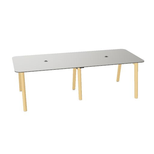 NOVA WOOD Konferenztisch | 1200 - 2800 mm (4-10 Personen), Elektrifiziert, HPL