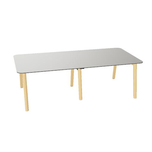 NOVA WOOD Konferenztisch | 1200 - 2800 mm (4-10 Personen), Elektrifiziert, HPL