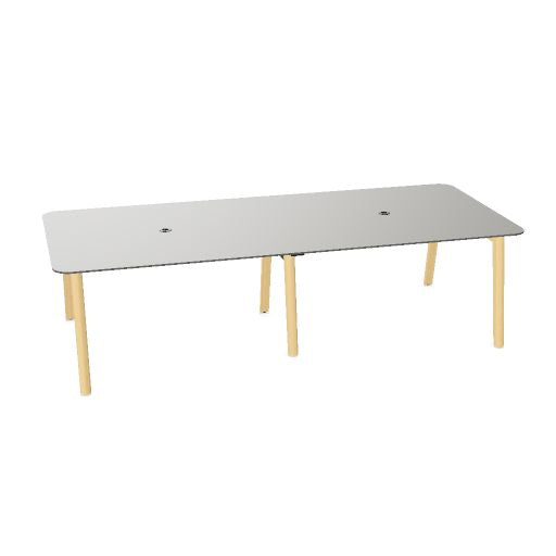 NOVA WOOD Konferenztisch | 1200 - 2800 mm (4-10 Personen), Elektrifiziert, HPL
