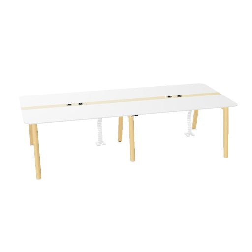 NOVA WOOD Konferenztisch | 1200 - 2800 mm (4-10 Personen), Elektrifiziert, HPL