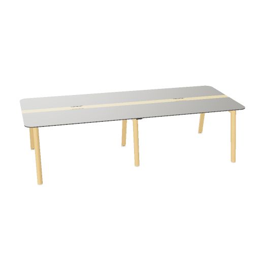 NOVA WOOD Konferenztisch | 1200 - 2800 mm (4-10 Personen), Elektrifiziert, HPL