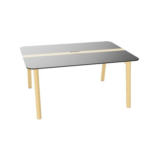 NOVA WOOD Konferenztisch | 1200 - 2800 mm (4-10 Personen), Elektrifiziert, HPL